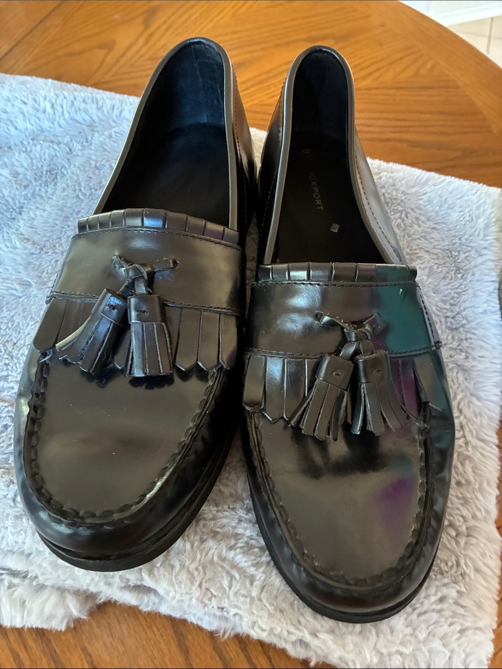 Rockport Black Leather Tassel Loafers